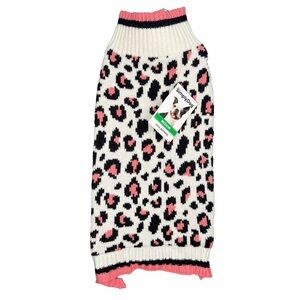 SimplyDog Pink & Black Leopard Print Dog Sweater